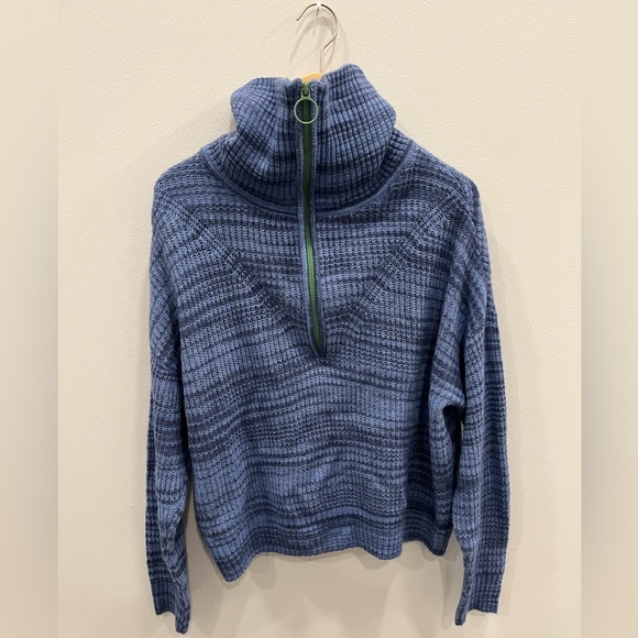 Aerie Zip up Pullover Blue Sweater - Picture 2 of 5